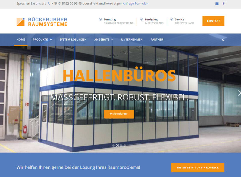 Bückeburger Raumsysteme - Klaus Wunderlich e.K. Modulare Hallenbüros | Flexible Trennwandsysteme