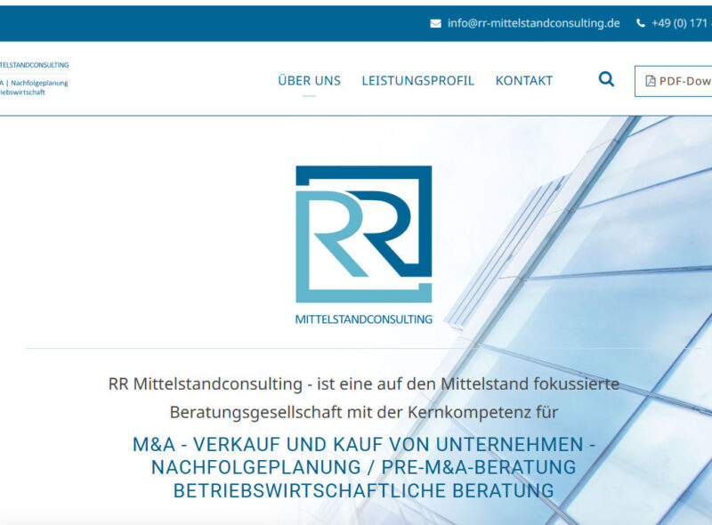 Ein Screenshot der Website https://rr-mittelstandconsulting.de